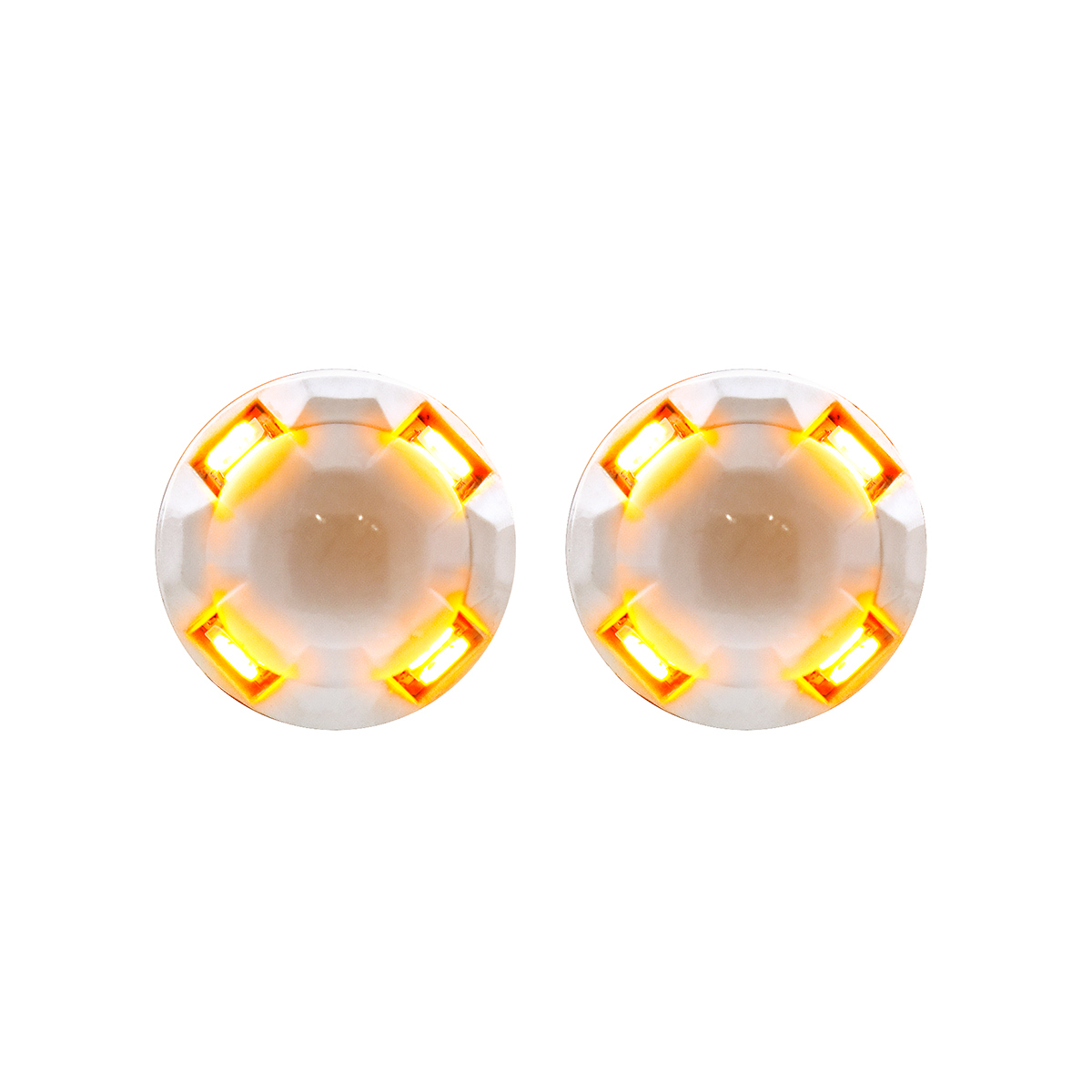 High Power 8 LED 1156 Type Bulb - Amber (Card of 2)