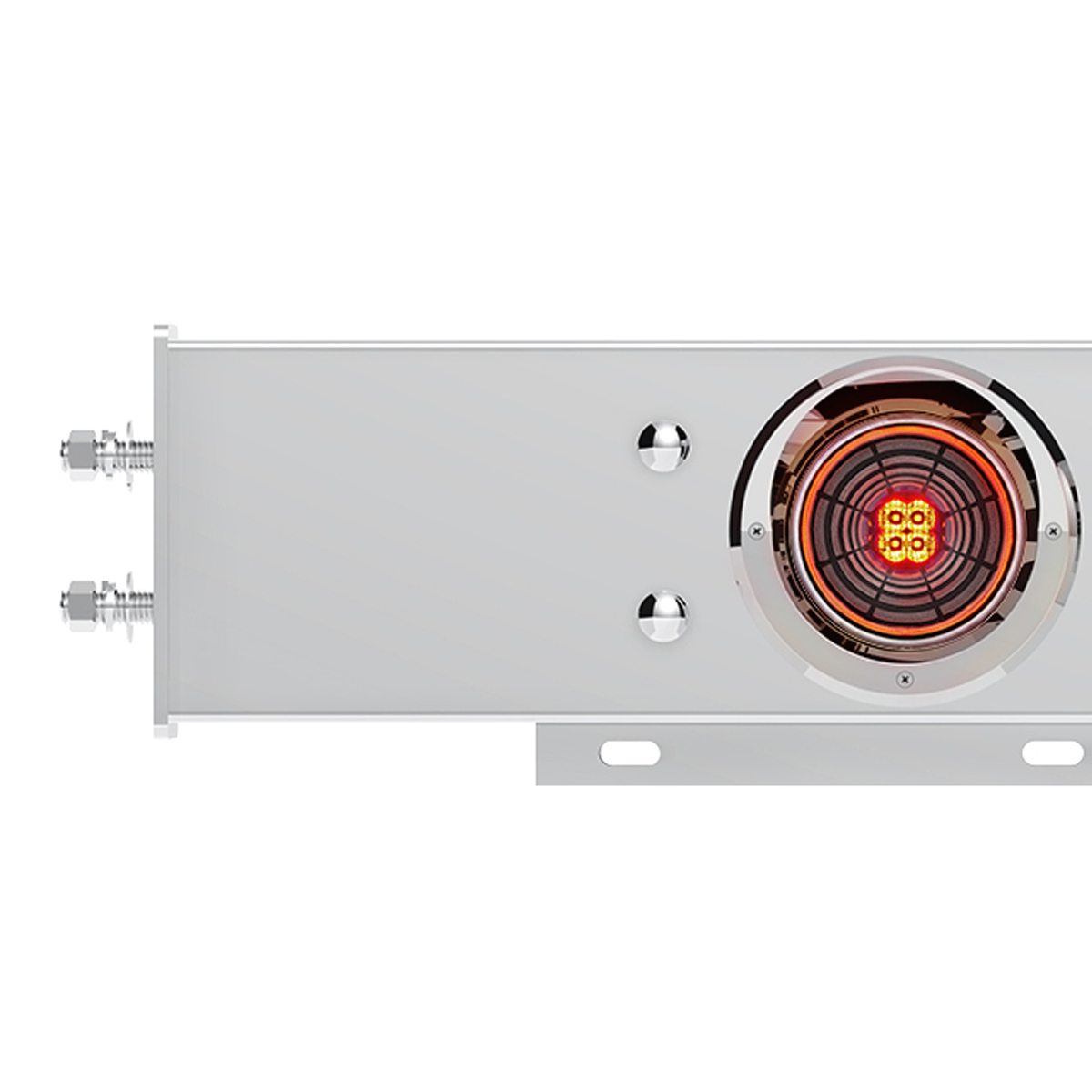 2.5" Bolt Pattern SS Spring Loaded Bar With 6X 4" 13 LED Abyss Lights & Visors - Red LED/Clear Lens (Pair)