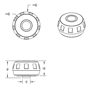Chrome Steering Wheel Hub & Horn Button Kit For 2000 or Older Navistar International