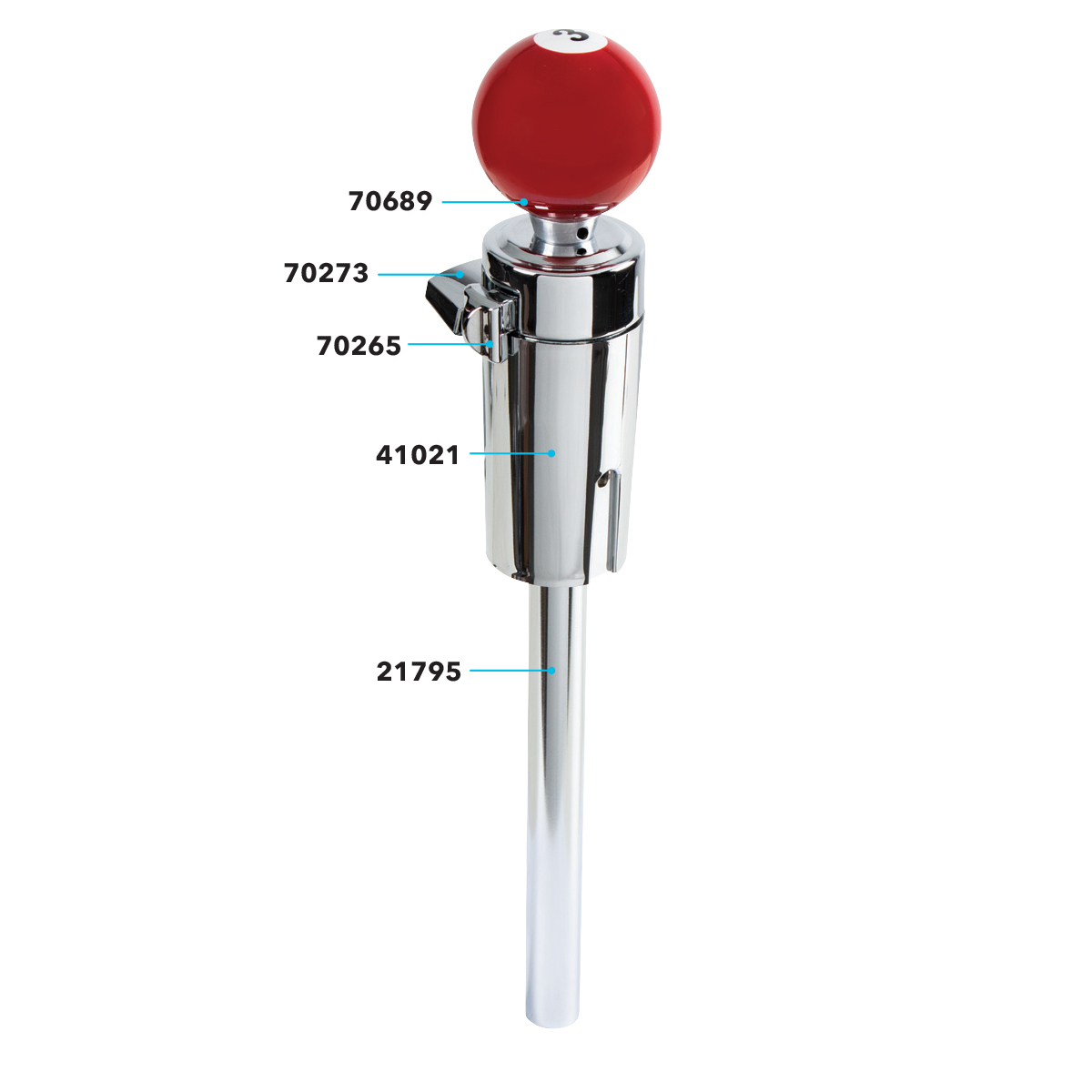 Number 3 Pool Ball Gearshift Knob For 13/15/18 Speed Eaton Style Shifters