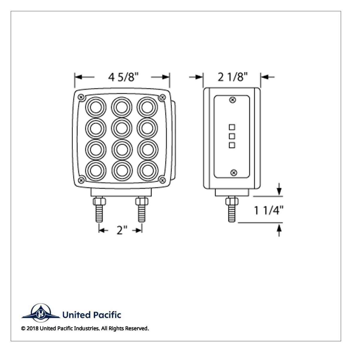 27 LED Double Face Turn Signal Light (Passenger) - Amber & Red LED/Amber & Red Lens