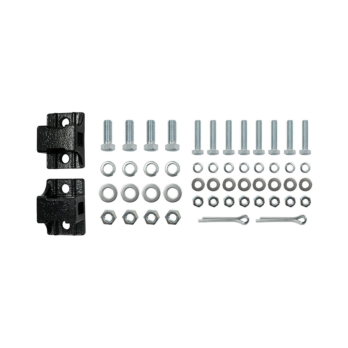 Black Angled Mud Flap Hangers With Mounting Hardware - No Coil (Pair)
