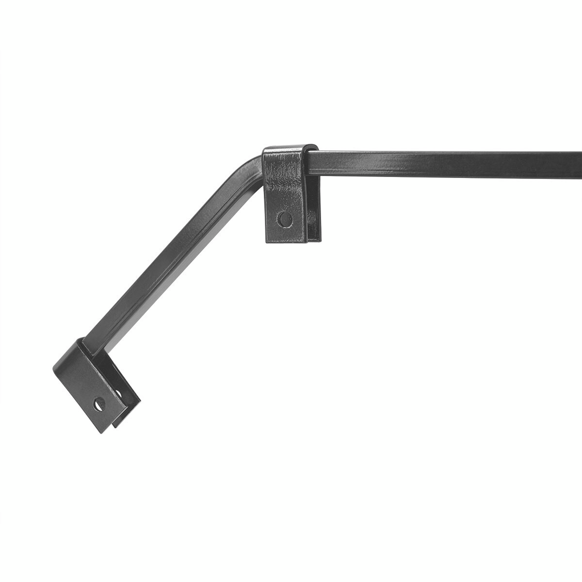 Black Angled Mud Flap Hangers With Mounting Hardware - No Coil (Pair)