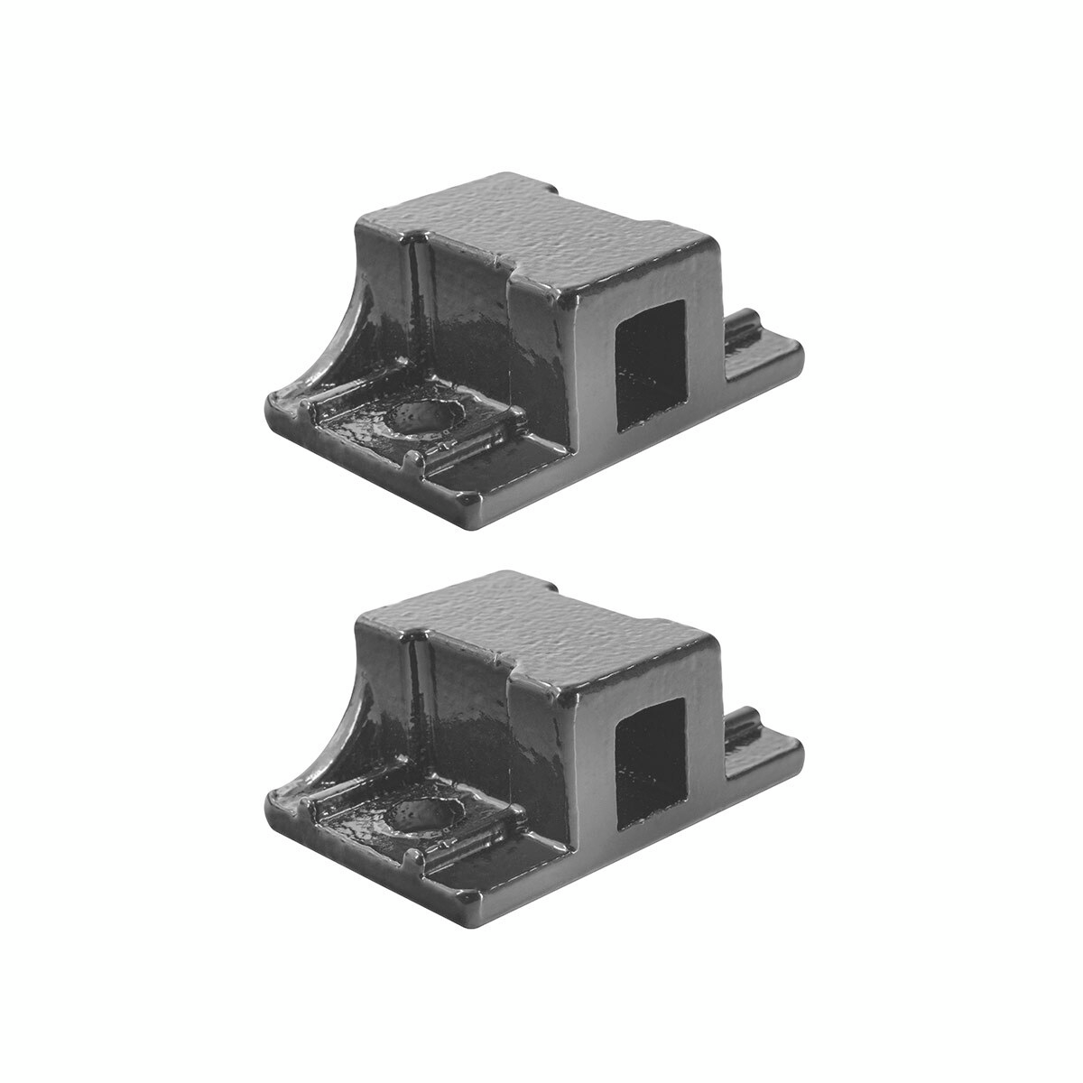 Black Angled Mud Flap Hangers With Mounting Hardware - No Coil (Pair)