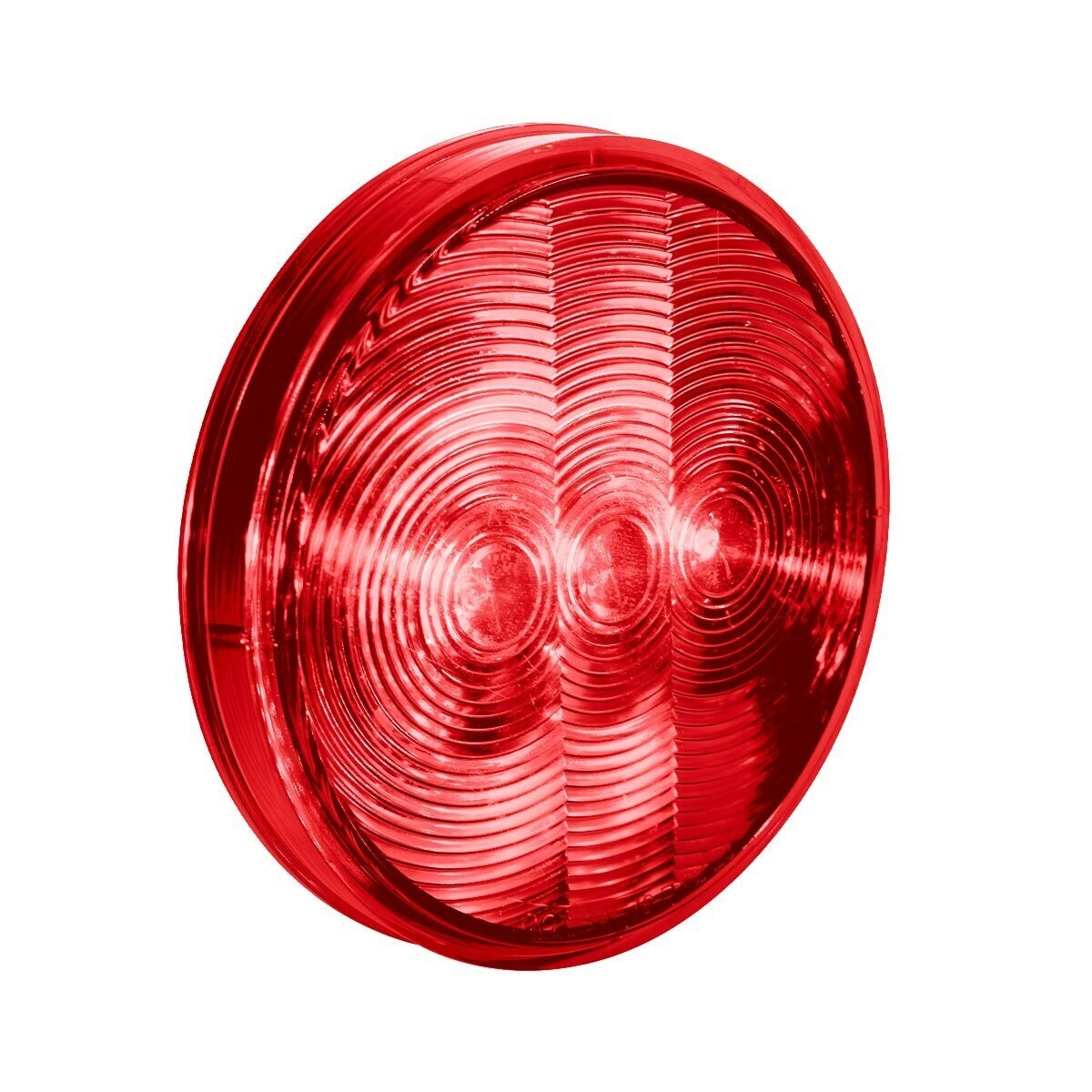 3 LED 4" Round Light (Stop, Turn, & Tail)-Red LED/Red Lens