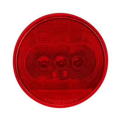 3 LED 4" Round Light (Stop, Turn, & Tail)-Red LED/Red Lens
