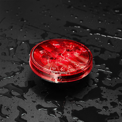 3 LED 4" Round Light (Stop, Turn, & Tail)-Red LED/Red Lens