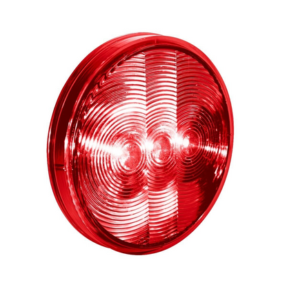 3 LED 4" Round Light (Stop, Turn, & Tail)-Red LED/Red Lens