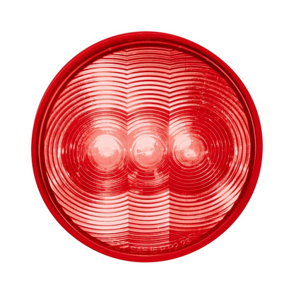3 LED 4" Round Light (Stop, Turn, & Tail)-Red LED/Red Lens