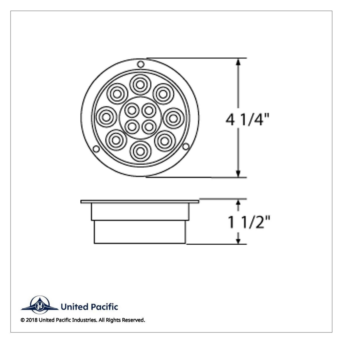 12 LED 4" Round Flange Mount Light (Stop, Turn & Tail) - Red LED/Red Lens
