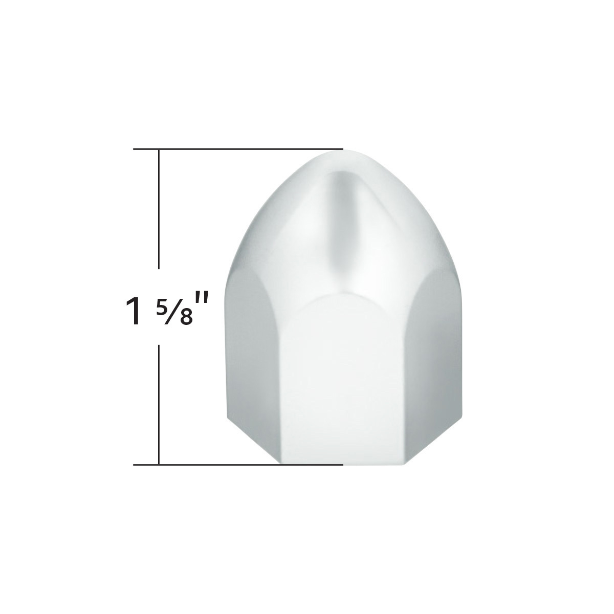 1" X 1 5/8" Chrome Plastic Bullet Nut Cover - Push-On (50-Pack)