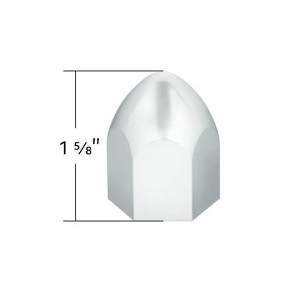 1" X 1 5/8" Chrome Plastic Bullet Nut Cover - Push-On (50-Pack)