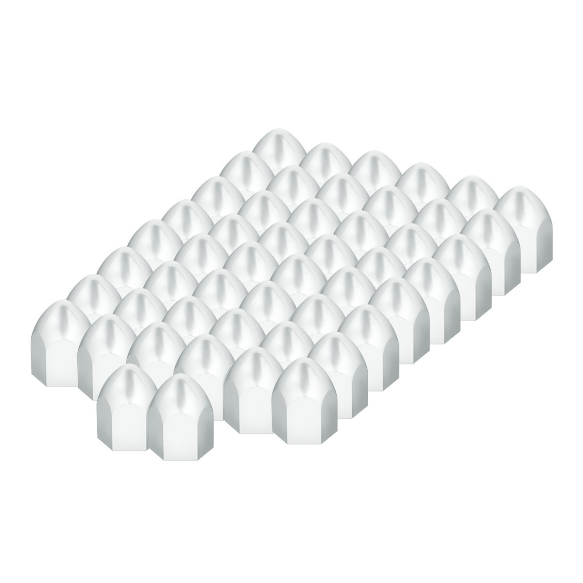 1" X 1 5/8" Chrome Plastic Bullet Nut Cover - Push-On (50-Pack)