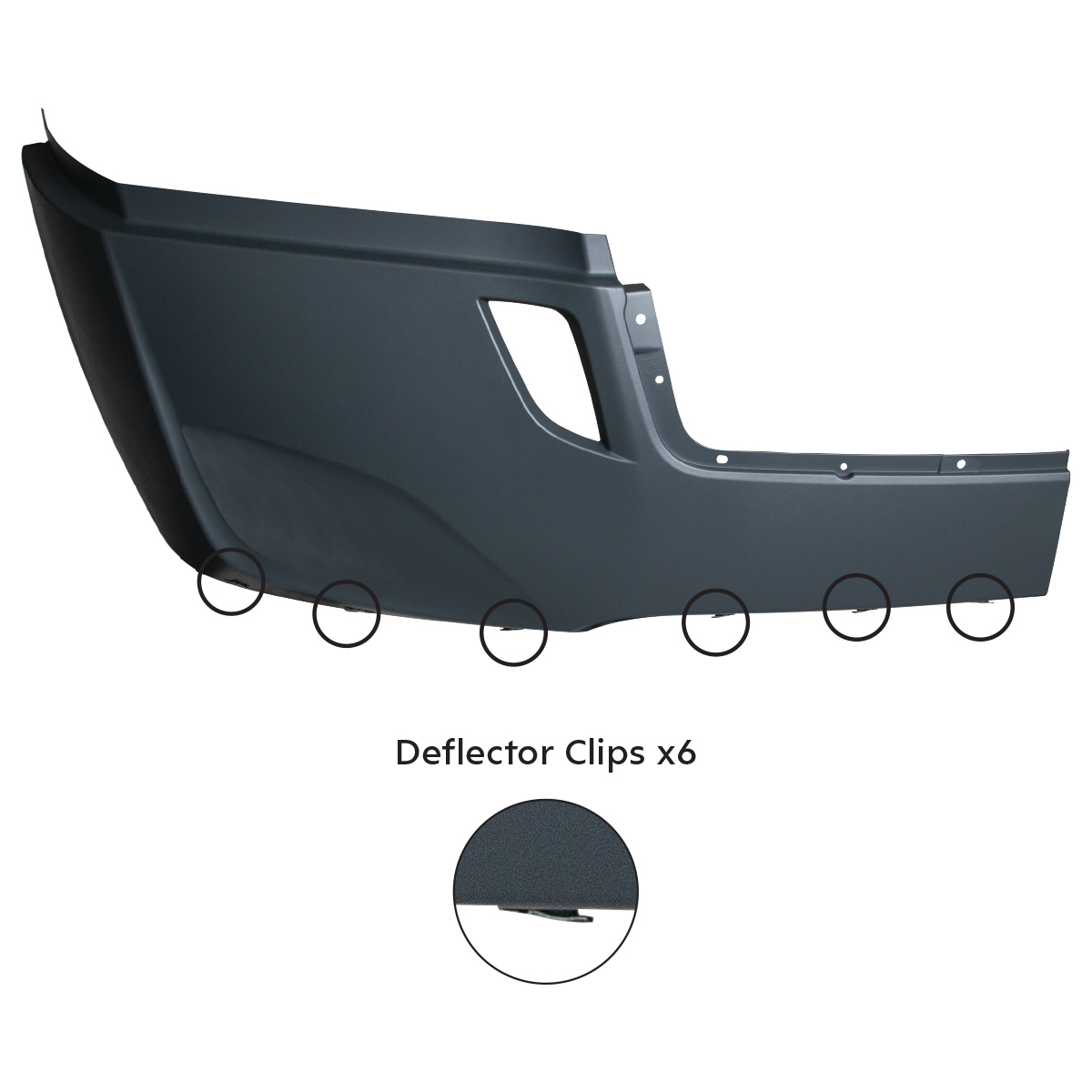 Bumper Cover Without Fog Light Opening & With Deflector Holes For 2018-2024 FL Cascadia - Passenger