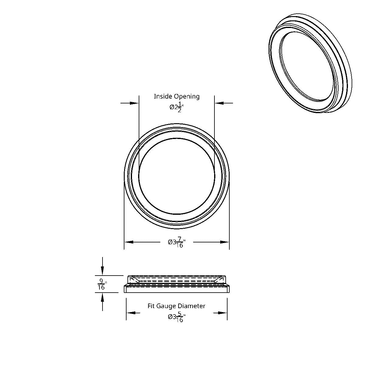 Pyrometer Gauge Cover For Kenworth/Peterbilt - Classic Design