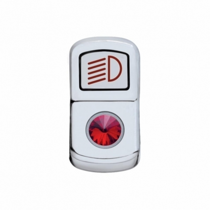 "Headlight" Rocker Switch Cover With Red Crystal