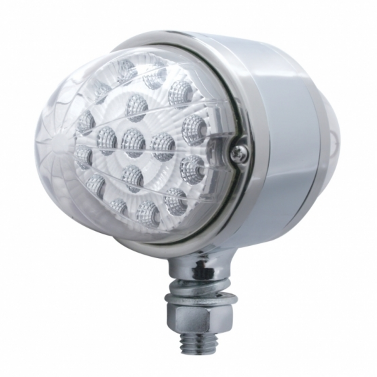 17 LED Dual Function Reflector Double Face Light - Amber LED/Clear Lens