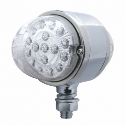 17 LED Dual Function Reflector Double Face Light - Amber LED/Clear Lens