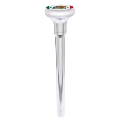 1/2"-13 Thread-On Gearshift Knob With Mexico Flag Sticker - Chrome