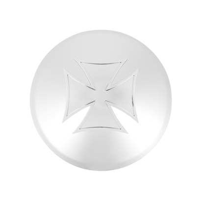 Universal Chrome Front Hubcap With Iron Cross Spinner - 7/16" Lip
