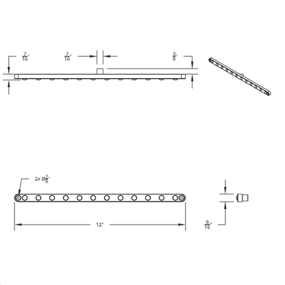 12 LED 12" Ultra Slim Light Bar Only (Stop, Turn & Tail) - Red LED/Clear Lens (Bulk)