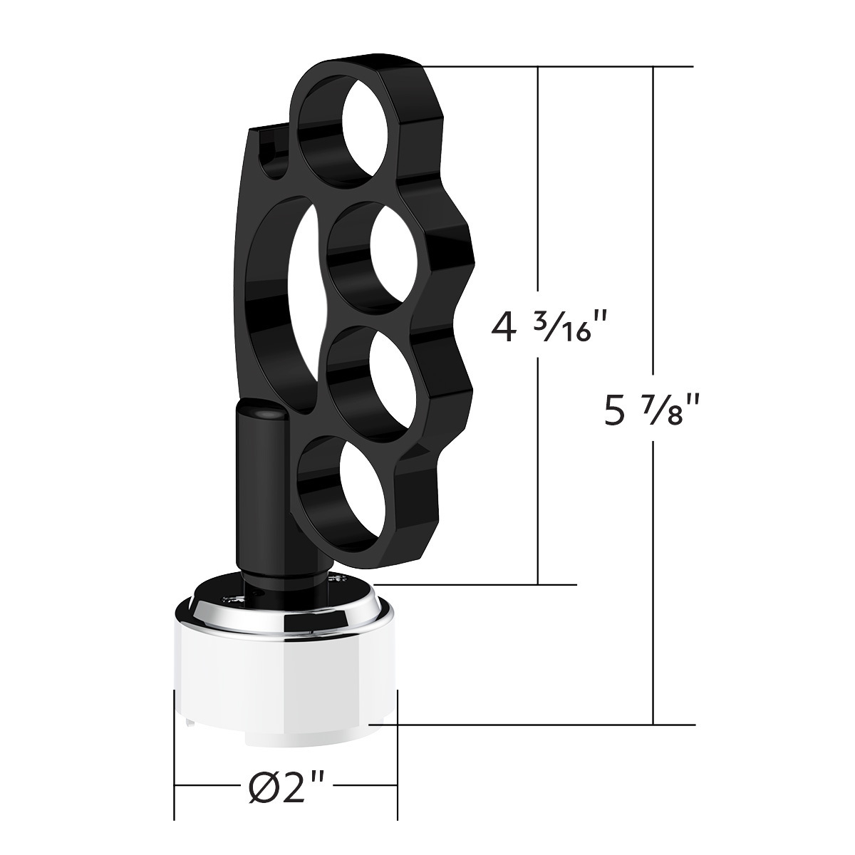 Knuckle Gearshift Knob With 13/15/18 Speed Adapter - Black
