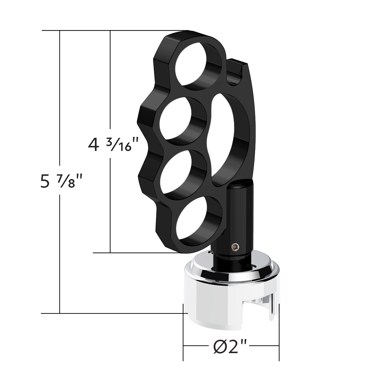 Knuckle Gearshift Knob With 13/15/18 Speed Adapter - Black