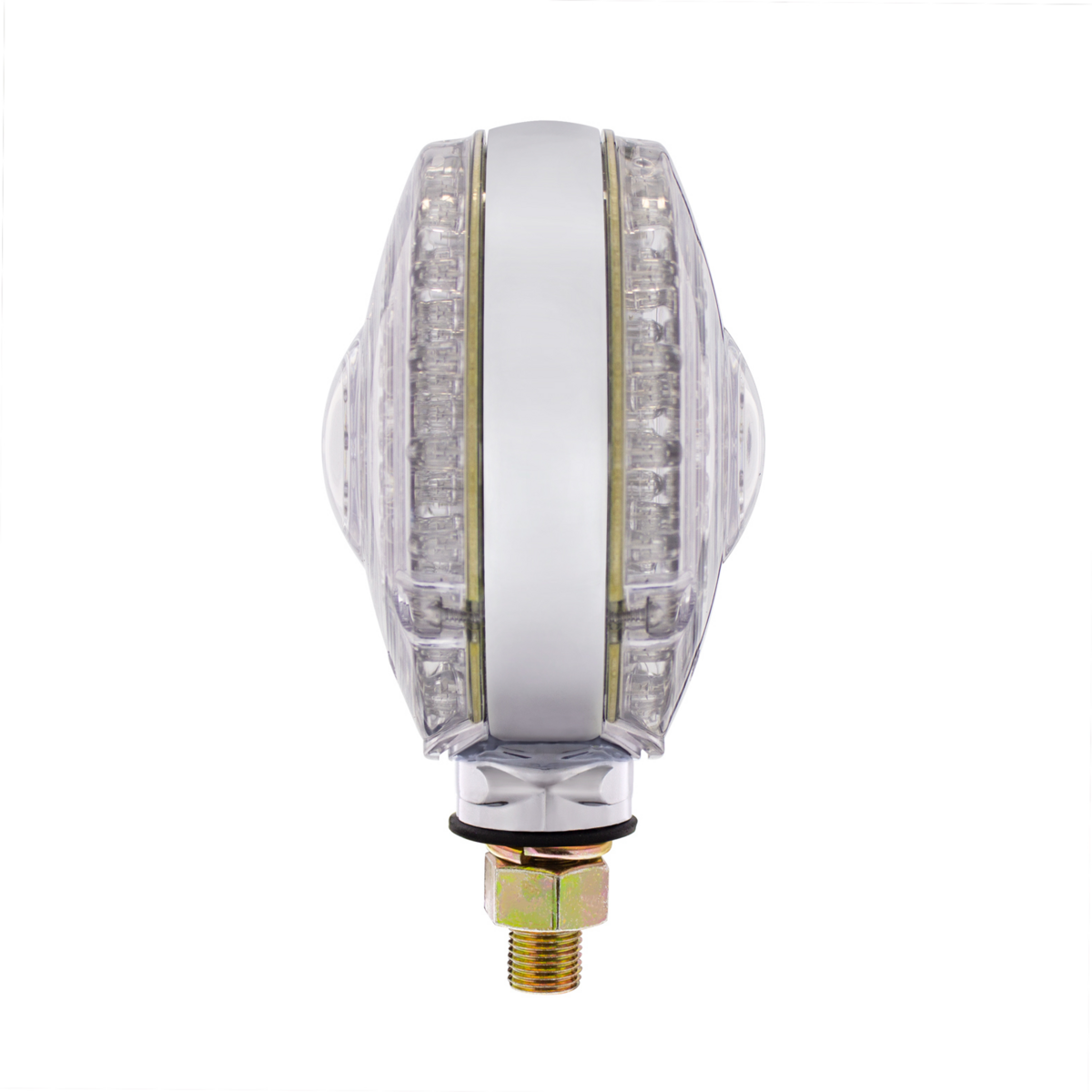 88 LED Single Stud Double Face Turn Signal Light - Amber & Red LED/Clear Lens