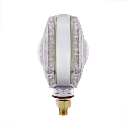 88 LED Single Stud Double Face Turn Signal Light - Amber & Red LED/Clear Lens