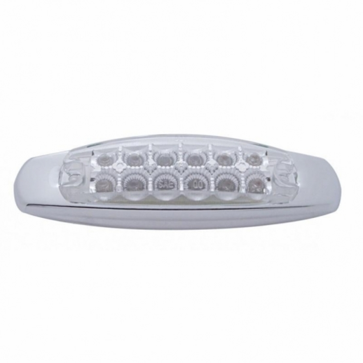 12 LED Reflector Rectangular Light With Bezel (Clearance/Marker) - Amber LED/Clear Lens (Bulk)