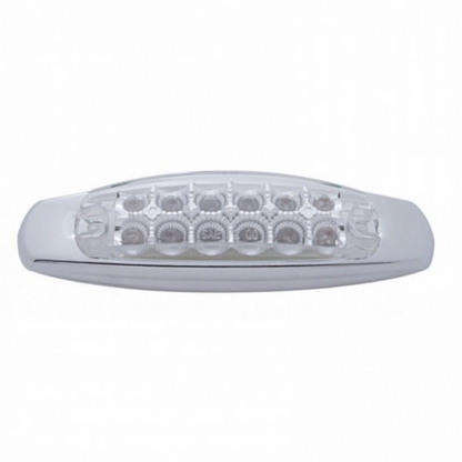12 LED Reflector Rectangular Light With Bezel (Clearance/Marker) - Amber LED/Clear Lens (Bulk)