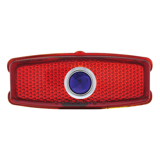 Glass Tail Light Lens With Blue Dot For 1941-48 Chevy Passenger Car