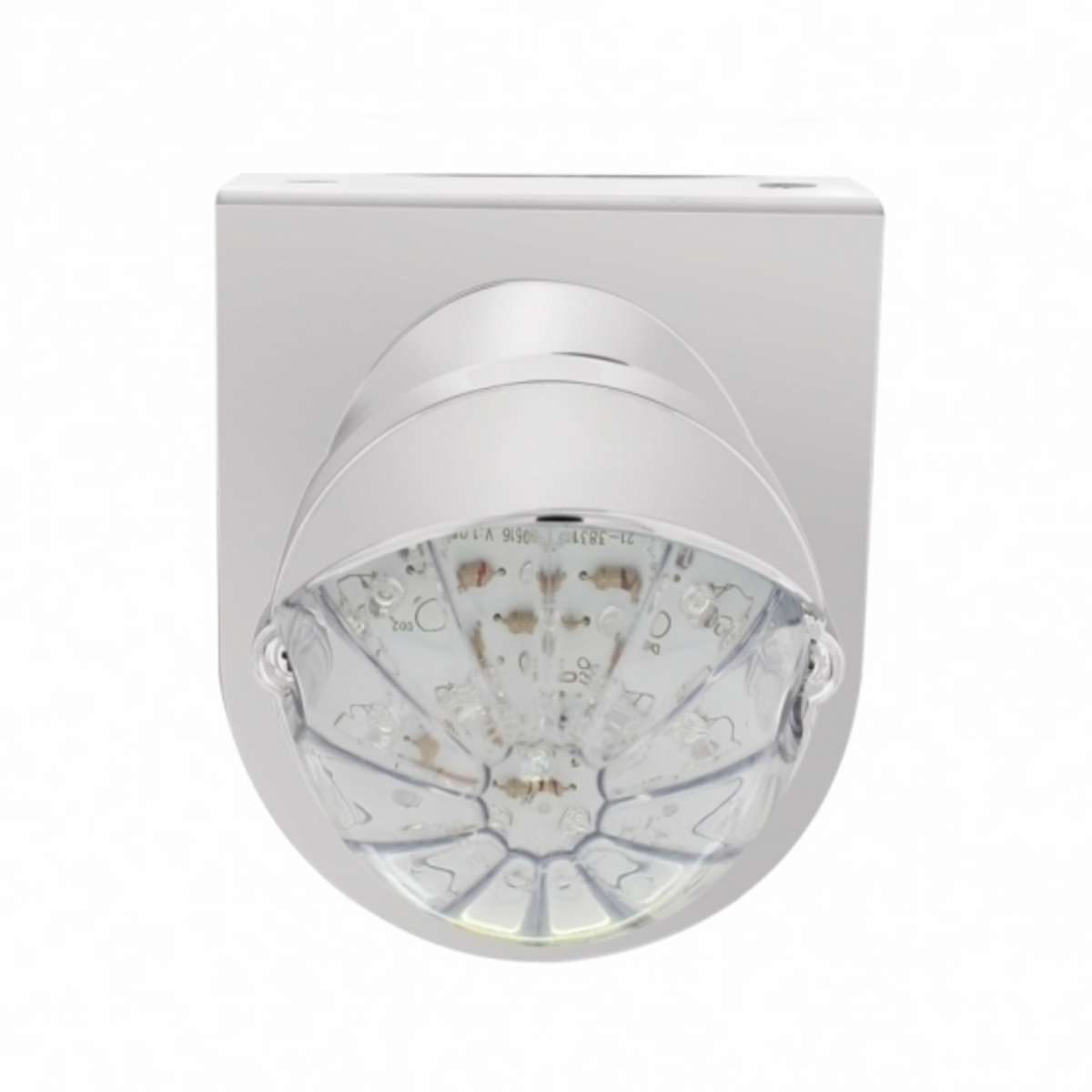 Stainless Light Bracket With 19 LED Bullet Style Grakon 1000 Light & Visor - Amber LED/Clear Lens