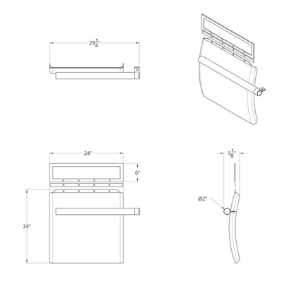 24" x 24" Stainless Competition Series Quarter Fender Set - Tube Bracket (Pair)