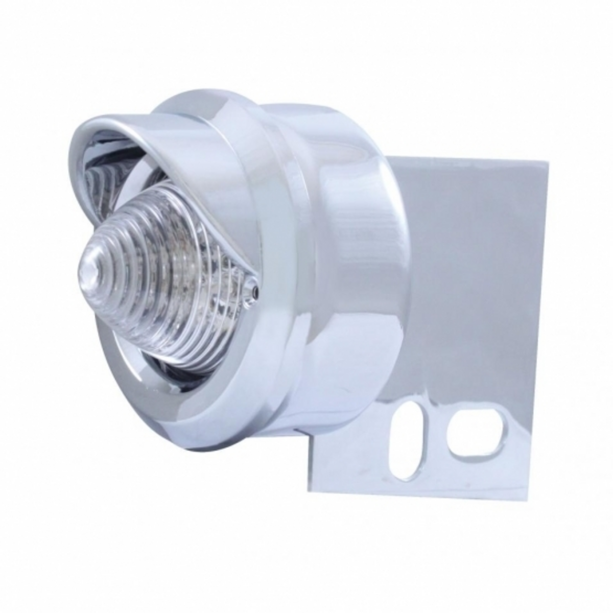 9 LED Beehive Mud Flap Hanger End Light With Visor - Red LED/Clear Lens
