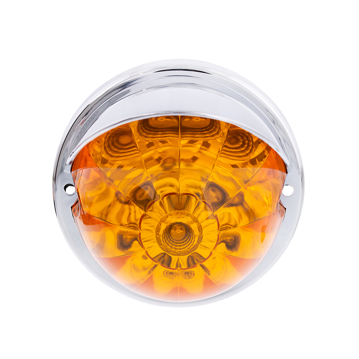 17 LED Reflector Watermelon Flush Mount Kit With Visor - Amber LED/Amber Lens