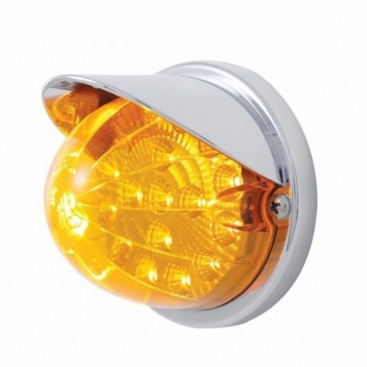 17 LED Reflector Watermelon Flush Mount Kit With Visor - Amber LED/Amber Lens