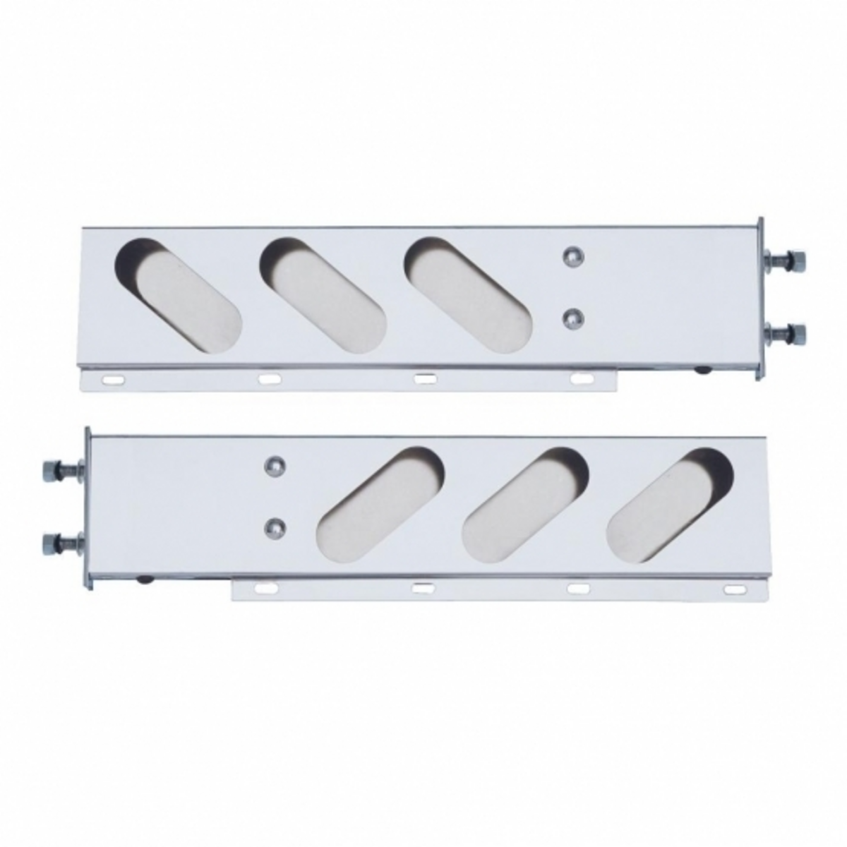 3-3/4" Bolt Pattern Stainless Spring Loaded Light Bar With 6X Oval Light Cutouts (Pair)