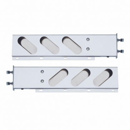 3-3/4" Bolt Pattern Stainless Spring Loaded Light Bar With 6X Oval Light Cutouts (Pair)