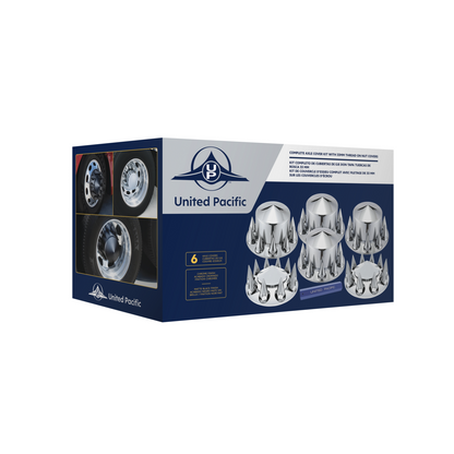 Pointed Axle Cover Combo Kit With 33mm Spike Thread-On Nut Covers & Nut Cover Tool - Chrome