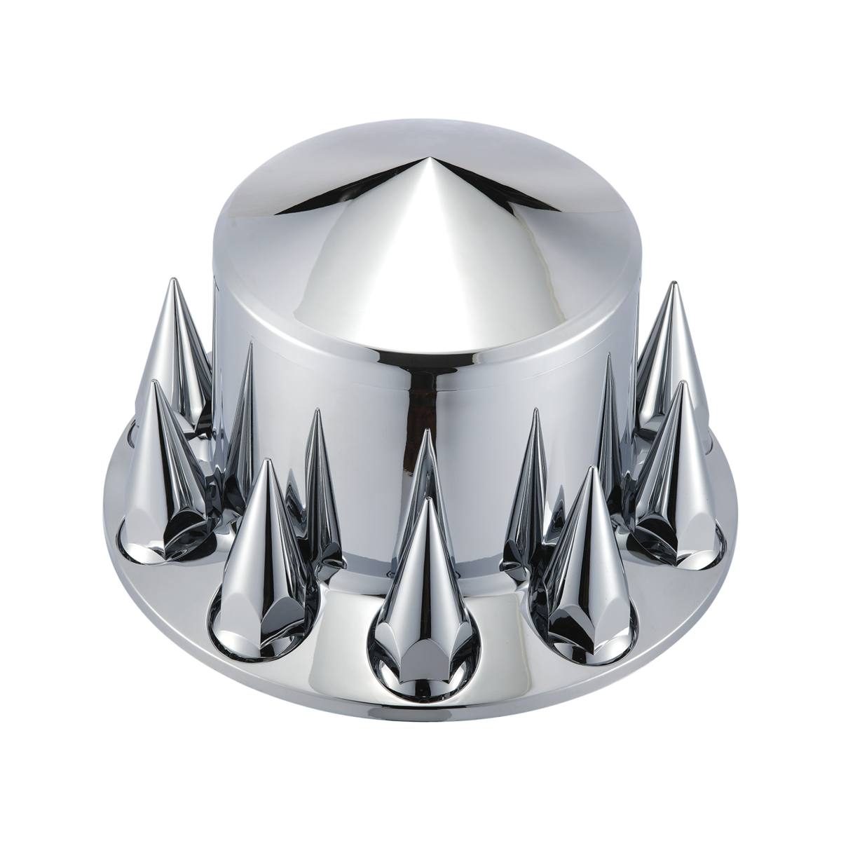 Pointed Axle Cover Combo Kit With 33mm Spike Thread-On Nut Covers & Nut Cover Tool - Chrome