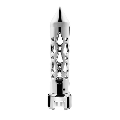 Brooklyn Spike Gearshift Knob With 13/15/18 Speed Adapter - Chrome/Vertical