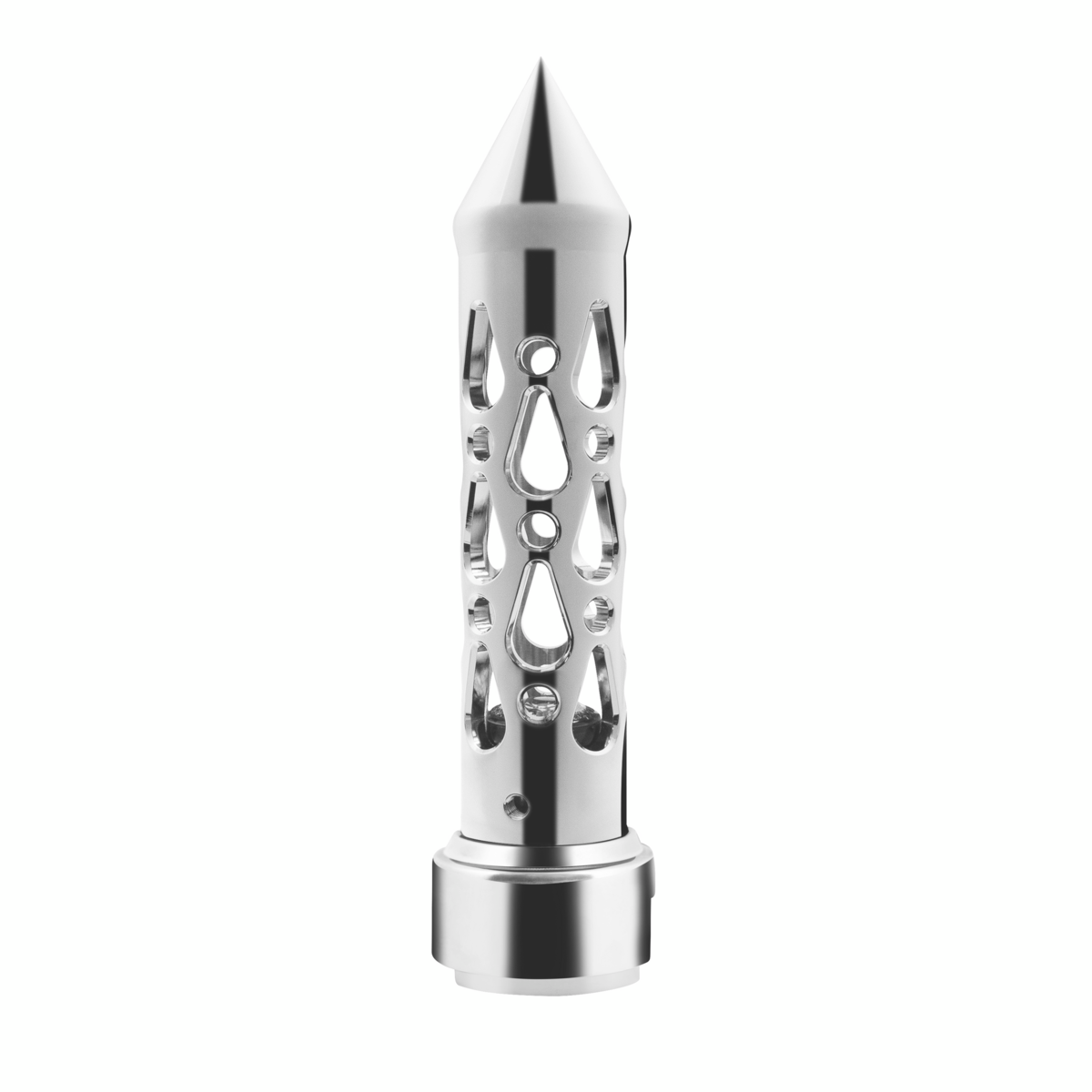 Brooklyn Spike Gearshift Knob With 13/15/18 Speed Adapter - Chrome/Vertical