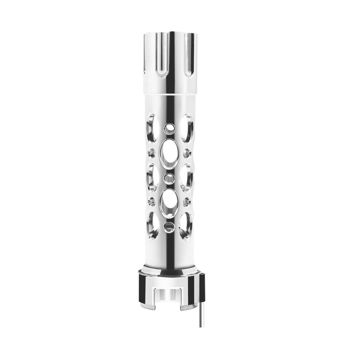 Austin Gun Cylinder Gearshift Knob With LED 13/15/18 Speed Adapter - Chrome/White LED