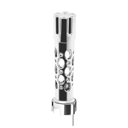 Austin Gun Cylinder Gearshift Knob With LED 13/15/18 Speed Adapter - Chrome/White LED