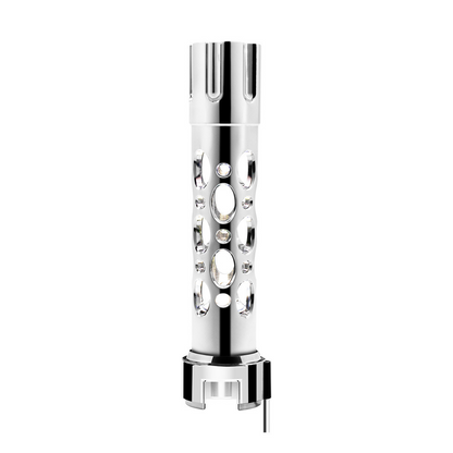 Austin Gun Cylinder Gearshift Knob With LED 13/15/18 Speed Adapter - Chrome/White LED