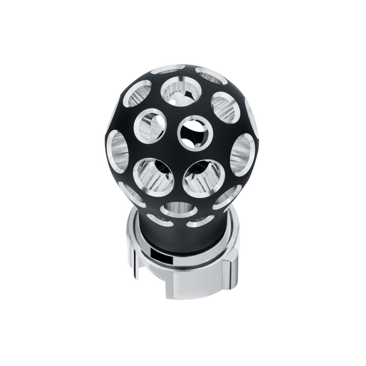 Thread-On Matte Black Phoenix Ball Gearshift Knob With LED 13/15/18 Speed Adapter-Red LED