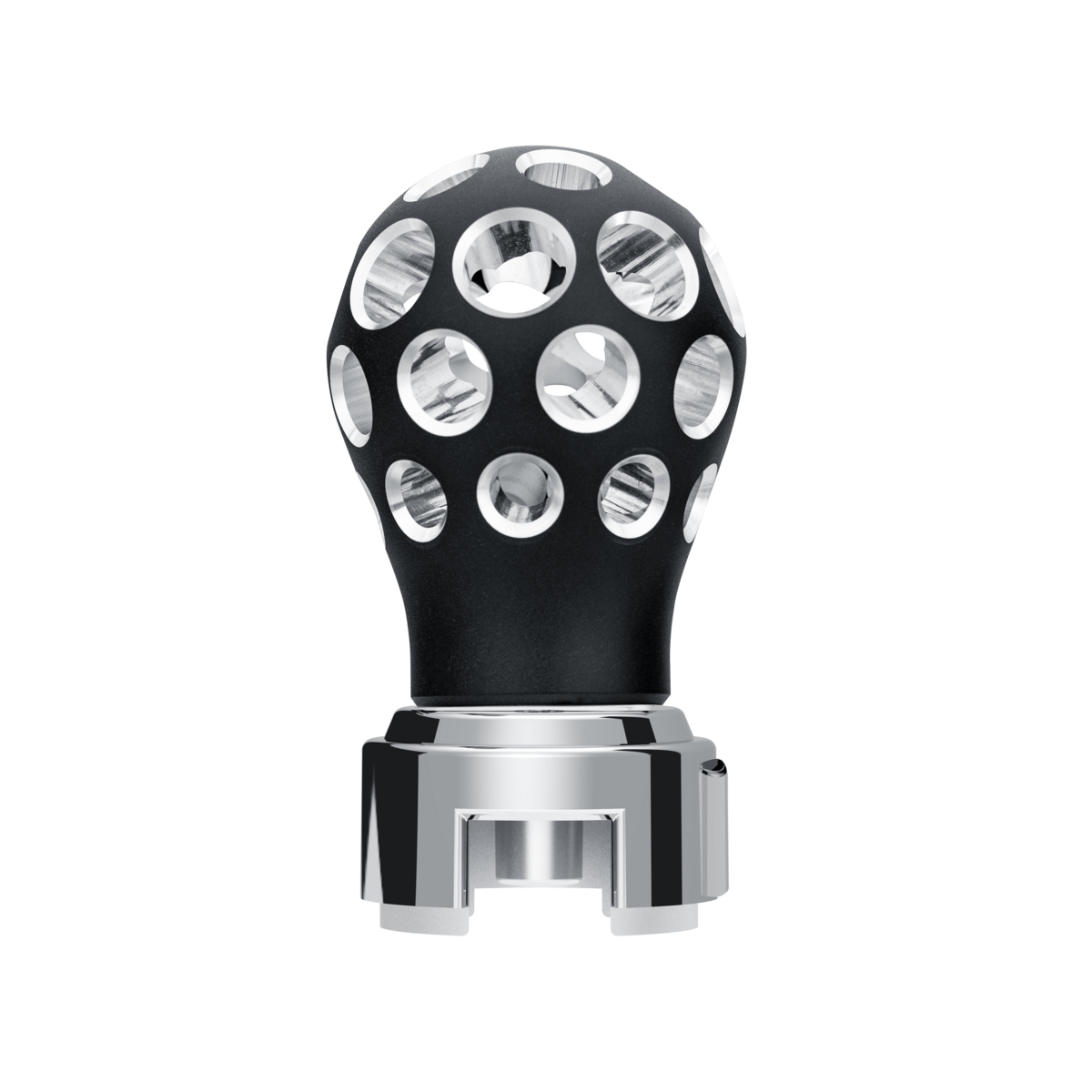 Thread-On Matte Black Phoenix Ball Gearshift Knob With LED 13/15/18 Speed Adapter-Red LED