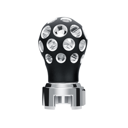 Thread-On Matte Black Phoenix Ball Gearshift Knob With LED 13/15/18 Speed Adapter-Red LED