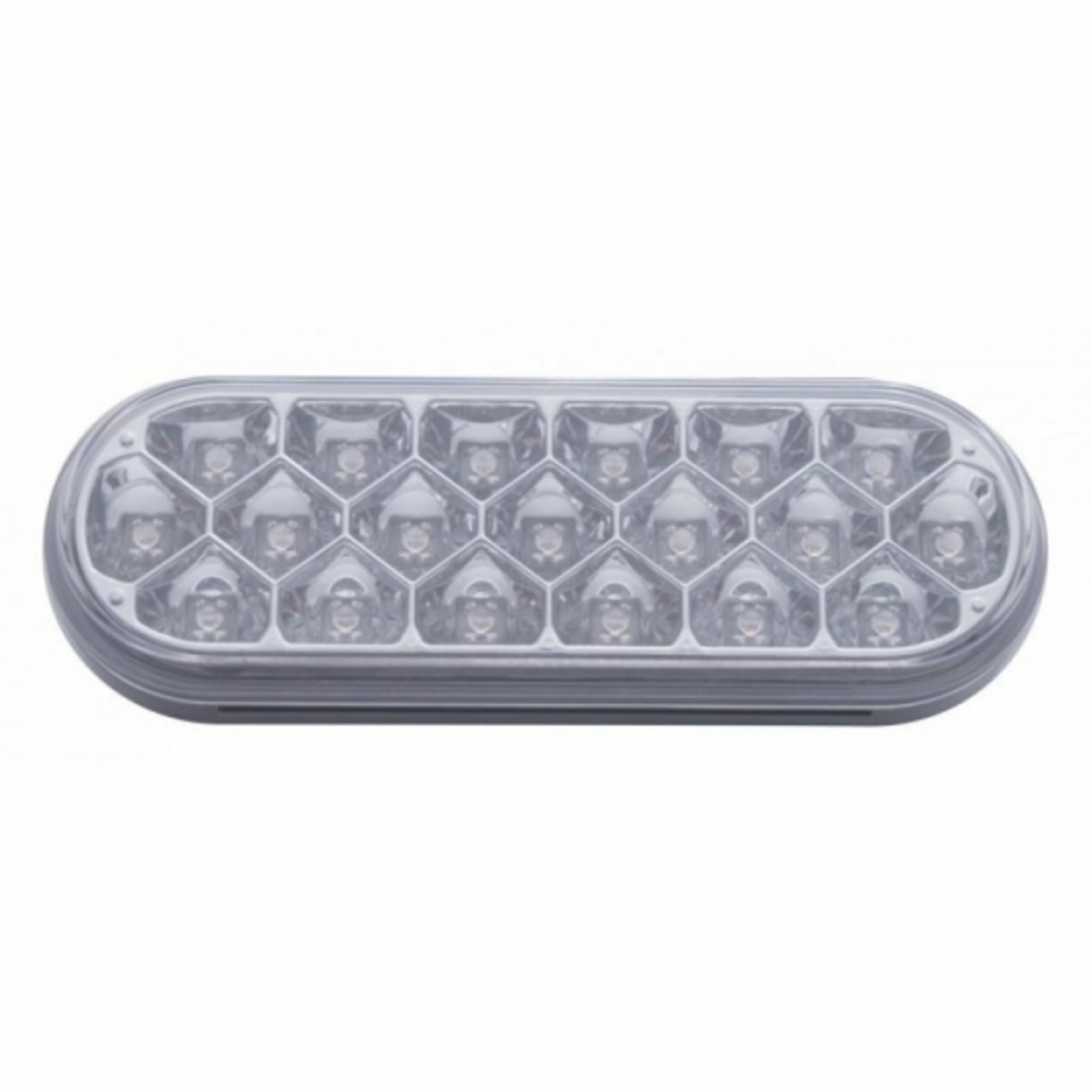 3-3/4" Bolt Pattern SS Spring Loaded Bar With 6" Oval 19 LED Lights -Red LED/Clear Lens (Pair)